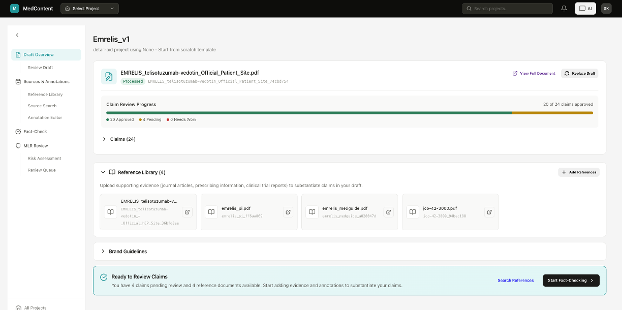 Document upload and claim extraction